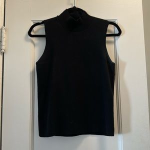 Banana Republic sleeveless black mock turtle neck tight sweater S tank